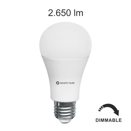 Image principale du produit Lampe Led E27 17W Beneito et faure 3000k 1600 lumens dimmable