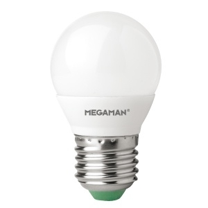 Image principale du produit Ampoule sphérique E27 Megaman 230V LED 3W BLANC CHAUD 2800K