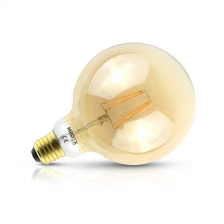 Image principale du produit Ampoule Led filament E27 globe 125mm  8W 27K ambrée dimmable