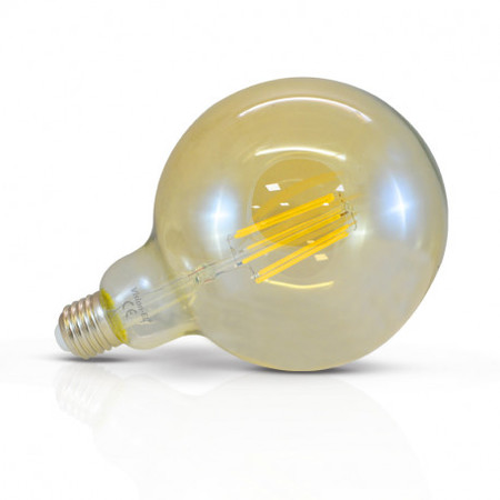 Image principale du produit Ampoule globe Led filament E27 8W 4000K dorée