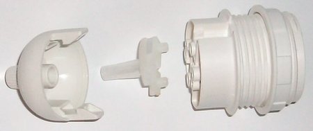 Image principale du produit Douille plastique blanche E27 mi filetée clipsable connexions automatiques
