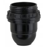 Image principale du produit Douille E27 plastique noire mi-filetée clipsable