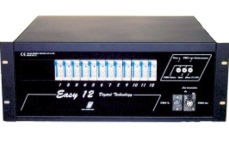 Image principale du produit Bloc de puissance 12 canaux 16A DMX RVE protection et prises françaises