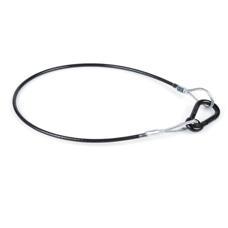 Image principale du produit Elingue de sécurité longueur 60cm câble 3mm gainée noire CMU 70Kg