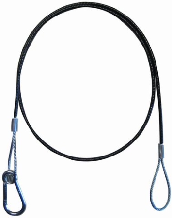 Image principale du produit Elingue de sécurité 120 cm câble 3mm gaine noire