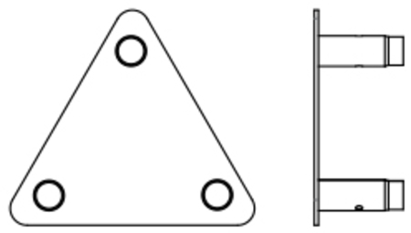 Image principale du produit Embase Mâle de sol triangulaire en aluminium pour ASD SD250