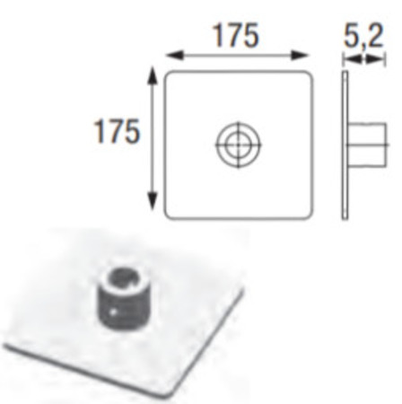 Image principale du produit EM50 Embase de sol Aluminium femelle pour ASD EX 50