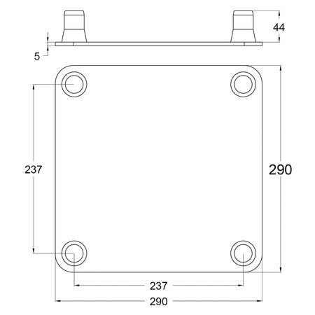 Image secondaire du produit EMQUA-B1 ConteStage - Platine avec 4 demi manchons sou structure 290 carrée