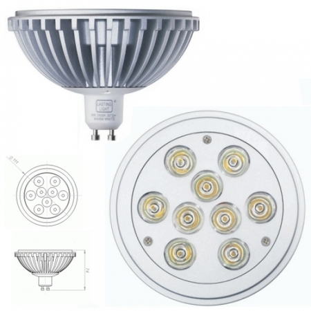 Image principale du produit Lampe led Hi-spot  ES111 GU10 230V 9W Blanc chaud 2700K
