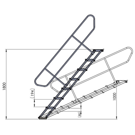 Image nº5 du produit Escalier 6 marches Durastage Vario stair 100-180cm sans rampe