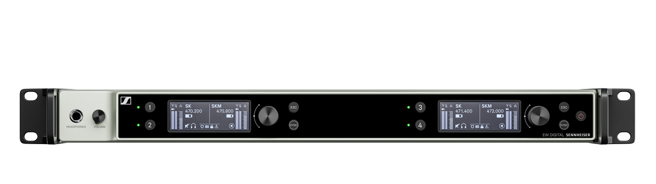 Image principale du produit EW-DX EM 4 DANTE (S2-10) Senneiser - Quadruple récepteur HF numérique fréquence S2-10