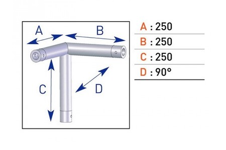 Image principale du produit ASD - EX50 - Angle 3D EX5031 - 90° Droit