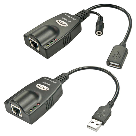 Image principale du produit Kit Emetteur/Récepteur LINDY USB 2.0 sur câble Cat5 UTP 100m max