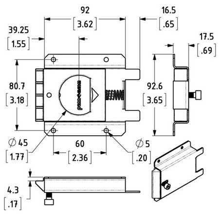 Image nº3 du produit Fermeture slam plat L2471 avec support