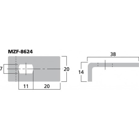 Image secondaire du produit Patte de fixation acier noir  pour grille de HP 20X38 mm