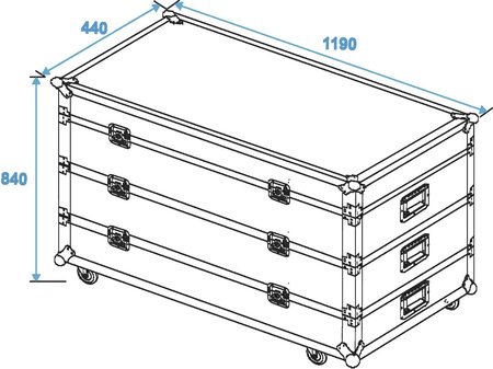 Image nº6 du produit Flight case à 3 étages sur roulette pour 12 barres led et sunstrip