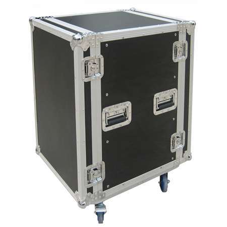 Image principale du produit Flight Case rack 16U sur roulettes 2 capots fermetures Pro