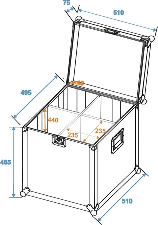 Image nº4 du produit Flight case Pro pour 4 projecteurs 235X235