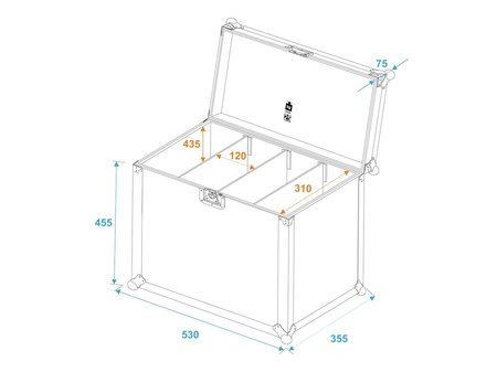 Image nº5 du produit Flight case 4 compartiments 435 x 120 x 310 mm