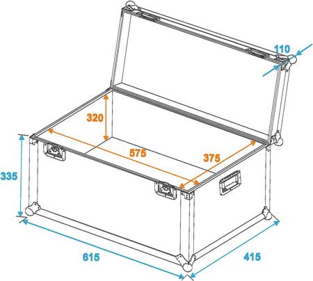 Image secondaire du produit Flight case male de transport WxDxH intérieur 550 x 345 x 375 éco 7mm