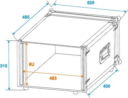 Image secondaire du produit Flight case pour rack d'effet 6U 2 capots version fermeture grenouille