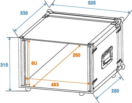 Image secondaire du produit Flight case 6U 2 capots profondeur utile 300mm pour effets