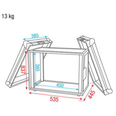 Image nº3 du produit Flight case 8U court pour effets