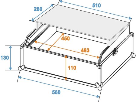 Image secondaire du produit Flight case pour Case pour console éclairage ou son avec tablette pour PC