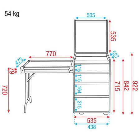 Image nº5 du produit Rack 4 tiroirs 12U avec couvercle table