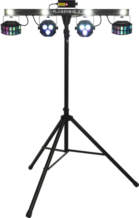 Image nº5 du produit FLORIDABAR-II Algam Lighting – Set de projecteurs led PAR + Derby + Strobe + laser avec stand et housse