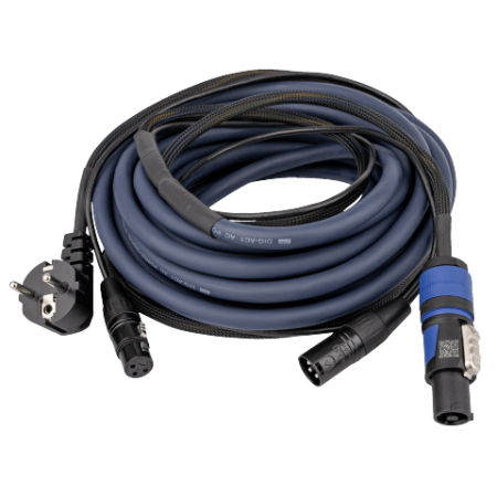 Image principale du produit FP1020 Câble Audio & Alimentation FP10 DAP - Schuko/XLR F vers powerCON/XLR M 20m Blue