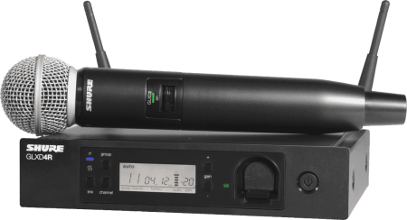 Image principale du produit Micro sans fil Shure GLXD24RE-SM58-Z2 récepteur et Emetteur main SM58 avec Kit de rack et antennes déportées