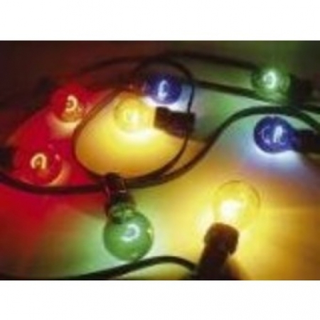 Image principale du produit Guirlande guinguette pour fête  extérieur IP44 10 lampes de couleurs translucides 10m