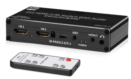 Image principale du produit Extracteur Audio +switch HDMI 4K HDR avec ARC HDCP2.2
