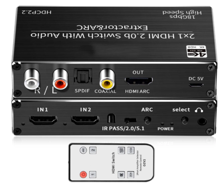 Image secondaire du produit Extracteur Audio +switch HDMI 4K HDR avec ARC HDCP2.2
