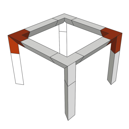 Image secondaire du produit DECO22T-AG02 Contestage - Angle Triangulaire 220 mm 3 directions 50 cm droit 90° Livré avec 2x kits de jonction