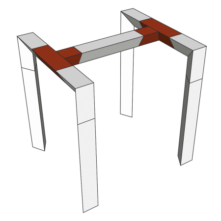 Image secondaire du produit DECO22T-AG04 Contestage - Angle Triangulaire 220 mm 3 directions 90° Livré avec 2x kits de jonction