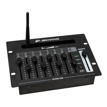Image principale du produit EZ-CON 24W Jb Systems - Contrôleur DMX compact à 24 canaux avec faders, batterie intégrée et fonctionnement sans fil