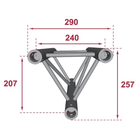 Image secondaire du produit PT29-025 Contestage - Poutre aluminium triangulaire Longueur : 25 cm Livré avec 1 kit de jonction