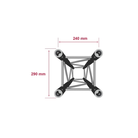 Image secondaire du produit QUATRO-300 Contestage - Structure aluminium carrée 290 charge lourde Longueur 300 cm Livré avec 1 kit de jonction