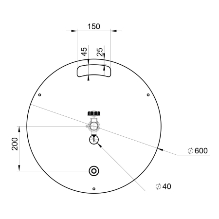 Image nº3 du produit Stick-RB Hilec - Pied pour enceinte avec embase lourde ronde • Tube de rallonge de 35 mm • 1 filetage M20 pour une in