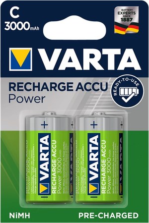 Image principale du produit lot de 2 Piles rechargeables Varta HR14 - LR14 3000mAh
