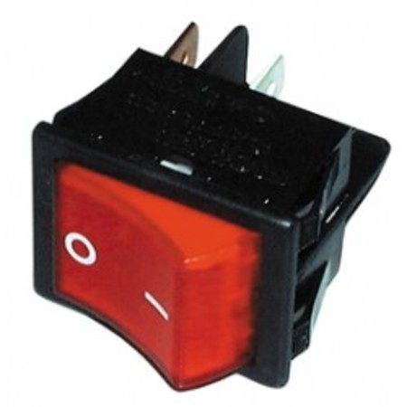 Image principale du produit Interrupteur à bascule bipolaire 16A Rouge avec temoin lumineux