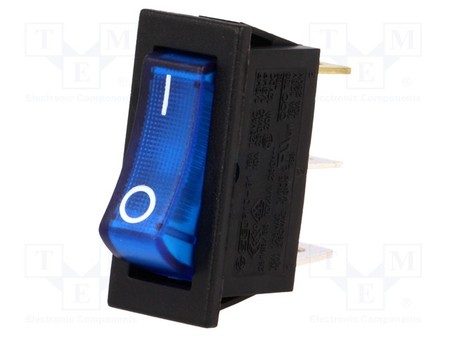 Image principale du produit Interrupteur à bascule lumineux Bleu 1NO On-Off