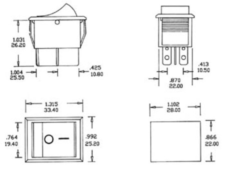 Image secondaire du produit Interrupteur noir bipolaire On Off On 250V 10A noir