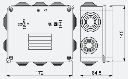 Image secondaire du produit Boîtier étanche 310x240x125 12 cônes