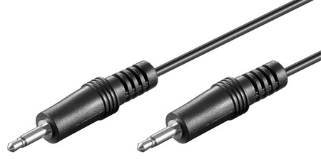 Image principale du produit Câble mini jack 3.5 mono mâle vers Mini Jack 3.5 mono mâle 1m50