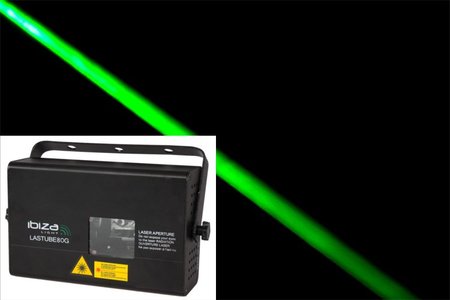 Image principale du produit Laser Ibiza tube vert 80mW beam DMX
