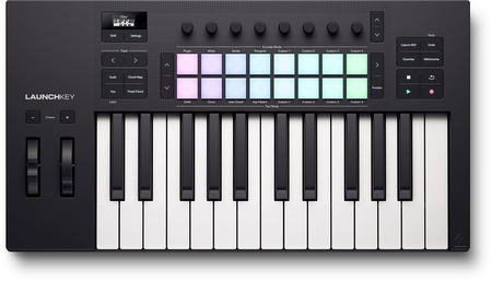 Image principale du produit LAUNCHKEY-25-MK4 Novation – Clavier maître 25 touches 16 pads 8 rotatifs