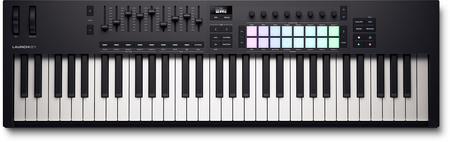 Image principale du produit LAUNCHKEY-61-MK4 Novation – Clavier maître 61 touches 16 pads 8 rotatifs 9 faders